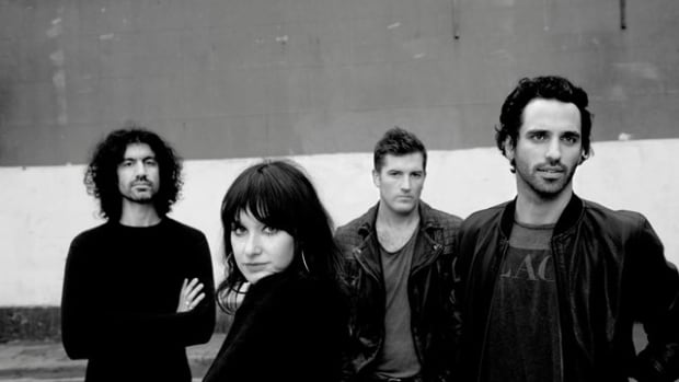 Howling Bells are (left to right) bassist Gary Daines, lead singer/rhythm guitarist Juanita Stein, drummer Glenn Moule, and lead guitarist Joel Stein. (Photo by Erik Weiss)