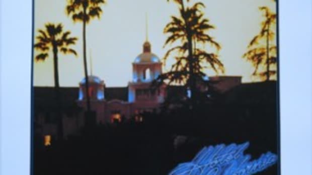 The iconic album art of "Hotel California." Print courtesy of www.rockpopgallery.com. © 1976, KOSH. All rights reserved.