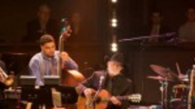 Wynton Marsalis (far left) performs with Willie Nelson (center) and Norah Jones (second from right). (Photo courtesy of Blue Note)