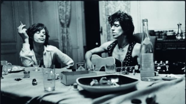 Mick Jagger and Keith Richards pictured during the recording of Exile On Main Street.
