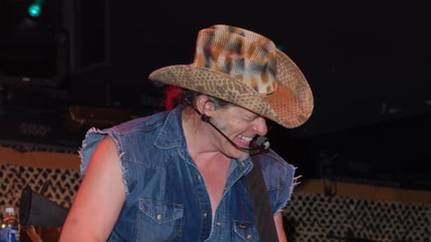 Ted Nugent in concert, June 21, 2010. Columbus, Ohio. Photo courtesy of Ted Nugent.