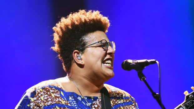 Alabama Shakes singer-guitarist Brittany Howard in action July 23 during the XPoNential Music Festival Presented by Subaru in Camden, N.J. (Photo by Chris M. Junior)