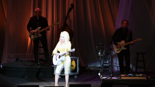 Dolly Parton is shown during her June 26 show at the PNC Bank Arts Center in Holmdel, N.J. (Photo by Chris M. Junior)