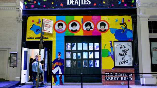  A view of the exterior at The Beatles Pop-Up Shop launch for Holiday 2019 on December 10, 2019 in New York City. (Photo by Eugene Gologursky/Getty Images for Sony Music)