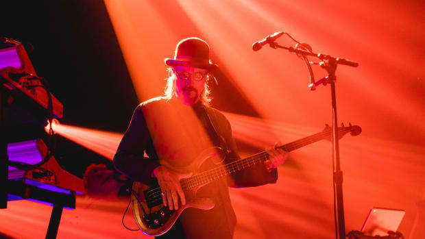 Bassist/vocalistLes Claypool of Primus performs in concert during 'A Tribute to Kings' Tour at ACL Live on September 09, 2021 in Austin, Texas. (Photo by Rick Kern/Getty Images)