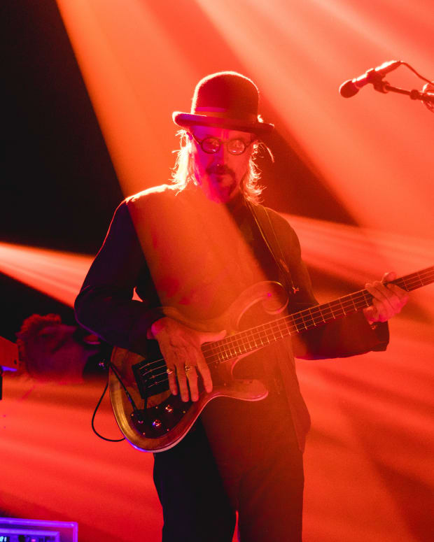 Bassist/vocalistLes Claypool of Primus performs in concert during 'A Tribute to Kings' Tour at ACL Live on September 09, 2021 in Austin, Texas. (Photo by Rick Kern/Getty Images)