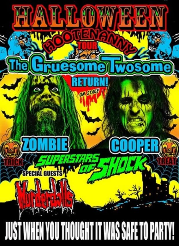 Alice Cooper Rob Zombie Ghoul Show 2010 Usa Cdn Tour Poster New Gruesome Twosome 