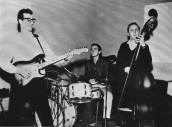 Buddy Holly and The Crickets jam in this vintage photograph from the group's heyday. Musicologist Bill Griggs recalls the group playing louder than others of the time. Photo: Universal Music Archives.