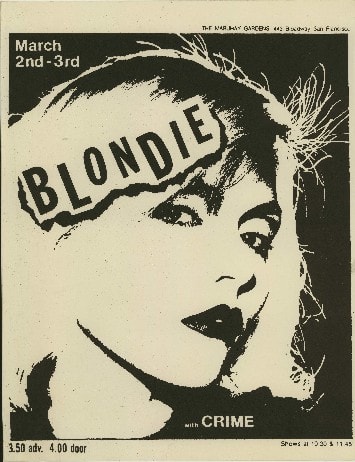 Flyer - Blondie at Mabuhay Gardens with Crime