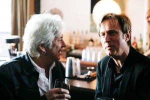 This photo of Michael Kurtz (right) with the late Ian McLagan was taken May 2014 in Los Angeles at a Record Store Day celebratory dinner. Photo by Dennie Chong from the Hawaiian record store Hungry Ear.