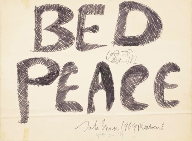 Lennon Ono Bed Peace Placard