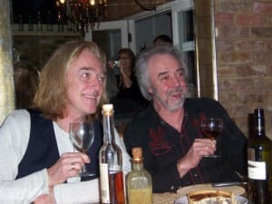 After scoring a hit with “In the Summertime” with Mungo Jerry, Colin Earl, right, did some touring with his brother Roger, drummer for Foghat. Here the two brothers are seen sharing a dinner in 2005.