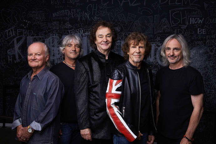 The Zombies today (left to right): Jim Rodford (bass), Steve Rodford (drums), Colin Blunstone (lead vocals), Rod Argent (keyboards) and Tom Toomey (guitar). Photo by Andrew Eccles.