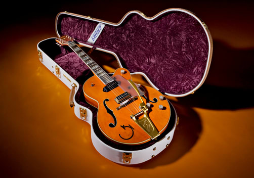 THE EDDIE COCHRAN TRIBUTE limited-edition guitar from Gretsch retails for $12,000. Photo courtesy Gretsch