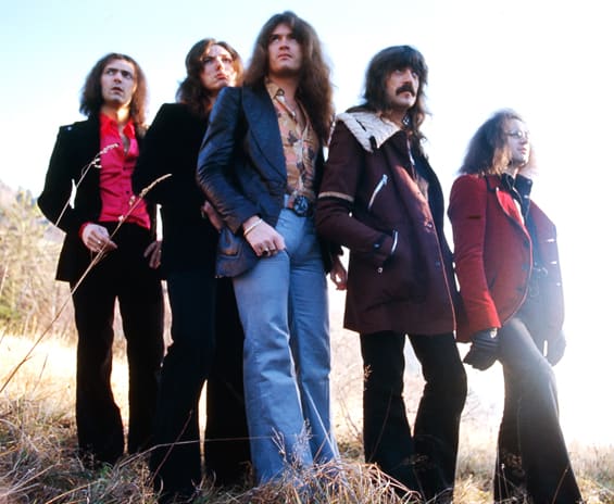 The Deep Purple Mark 3 lineup featured (from left) Ritchie Blackmore, David Coverdale, Glenn Hughes, Jon Lord and Ian Paice. Publicity photo.