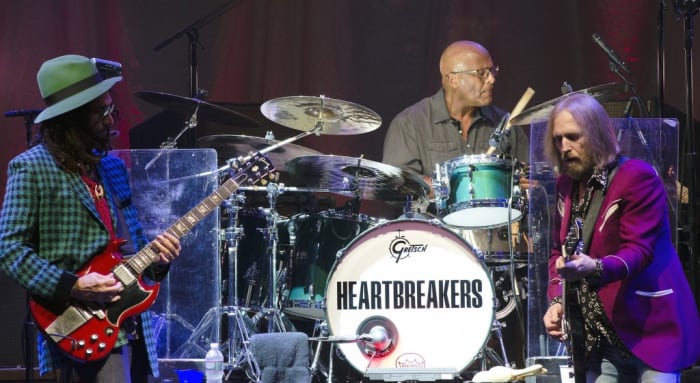 From left to right: Mike Campbell, Steve Ferrone and Tom Petty in action Sept. 11 at PNC Bank Arts Center in Holmdel, N.J. (Photo by Chris M. Junior)