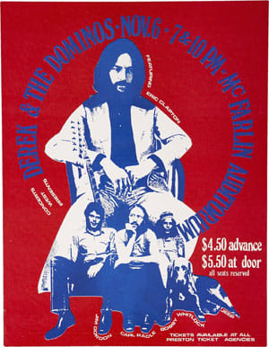 THIS VINTAGE HANDBILL of Derek & the Dominos at Southern Methodist University in 1970 sold at auction for $143.40 a year ago. This gig has been a highly sought bootleg recording for many years.