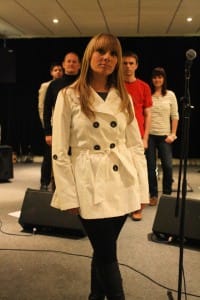 The Glasgow-based Mod revivalist band Button Up are (left to right) Greg Barnes, Garry John Kane, Sara Kerr, Andy Gardner, and Lesley McLaren.
