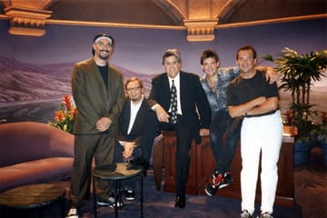 The Smithereens at the Tonight Show (Left to Right: Pat DiNizio, Dennis Diken, Jay Leno, Mike Mesaros and Jim Babjak)