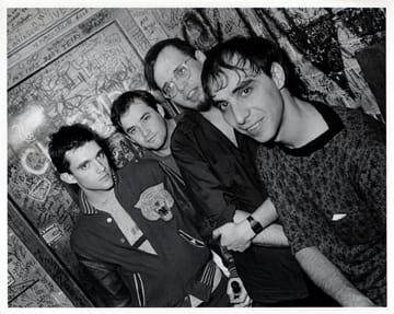 The "classic" Smithereens lineup (from left) Mike Mesaros, Jim Babjak, Dennis Diken and Pat DiNizio hang out backstage.