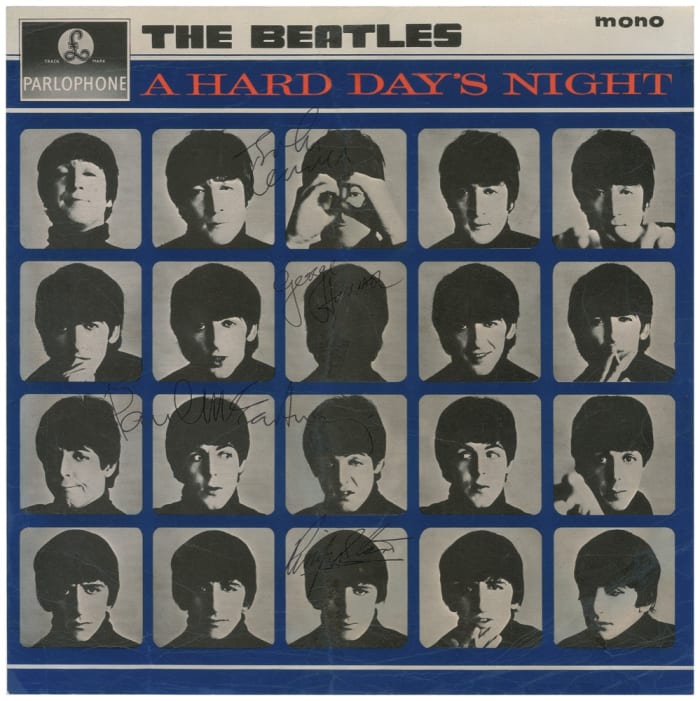 Beatles A Hard Days Night autographed cover