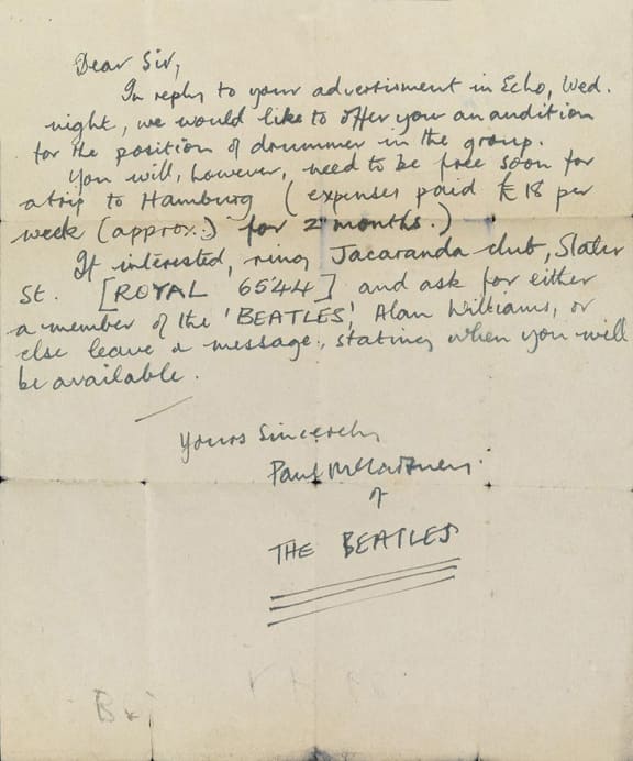 Paul McCartney letter