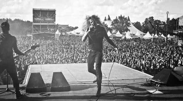 Sebastian Bach performs
