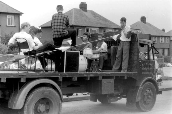 Quarrymen with John Lennon courtesy Rod Davis