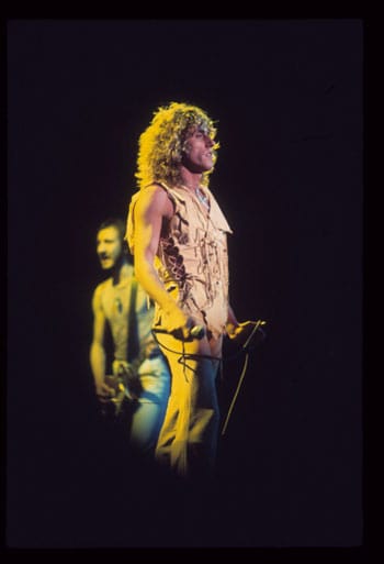 The Who's Roger Daltrey, Nov. 20, 1975, at The Summit in Houston. Photo by Jim Townsend. Photo courtesy of Backstage Auctions.