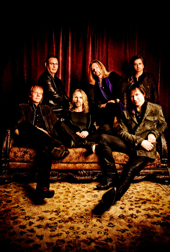 Today, Styx's lineup is (top, from left) Chuck Panozzo, Ricky Phillips, Todd Sucherman; (bottom, from left) James 'JY' Young, Tommy Shaw and Lawrence Gowan. Ash Newell photo/publicity photo.