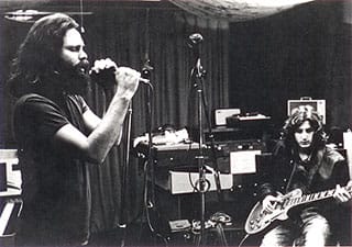 In the studio for "L.A. Woman" (left to right): Jim Morrison and Marc Benno — courtesy of Marc Benno.