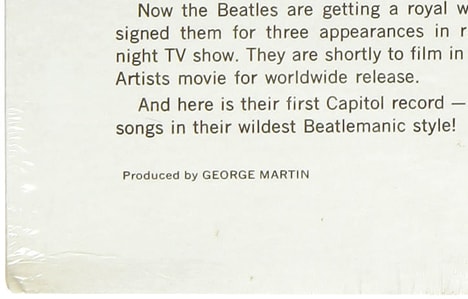 Meet The Beatles still sealed back cover