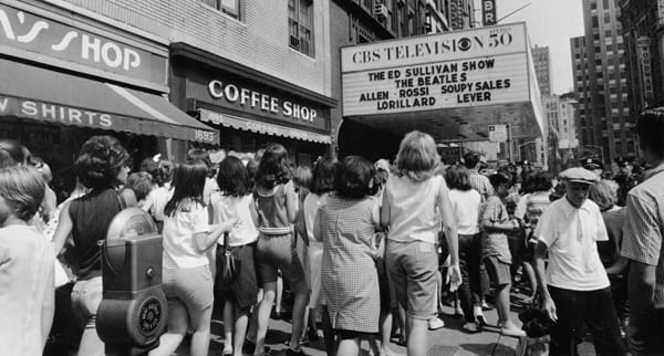 FANS LINE UP outside the Ed Sullivan Theater in 1964. Photo courtesy Universal Music Group/Copyright CBS Photography 1964
