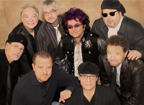 The Ides of March, top row, L to R: Larry Millas, Bob Bergland, Jim Peterik, Scott May; Bottom row, L to R: Tim Bales, Dave Stahlberg, Steve Eisen, Mike Borch.