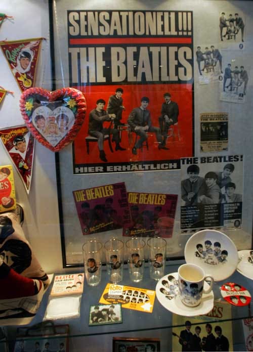 Beatles collectibles are among the items on display at the BEATLEMANIA Hamburg museum in Hamburg, Germany. Photo courtesy of BEATLEMANIA Hamburg
