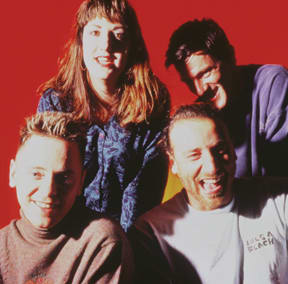 NEW ORDER (circa 1989), which formed from the ashes of Joy Division, put Bernard Sumner in the spotlight as lead singer. Photo courtesy Andrew Catlin/courtesy of Warner Bros. Records