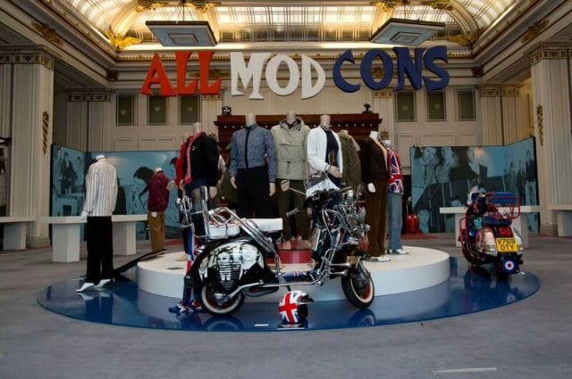 The fantastic All Mod Cons display, which pays tribute to The Jam’s landmark third album, from the Liverpool exhibition. (Photo by Dean Fardell for Nicetime Productions)