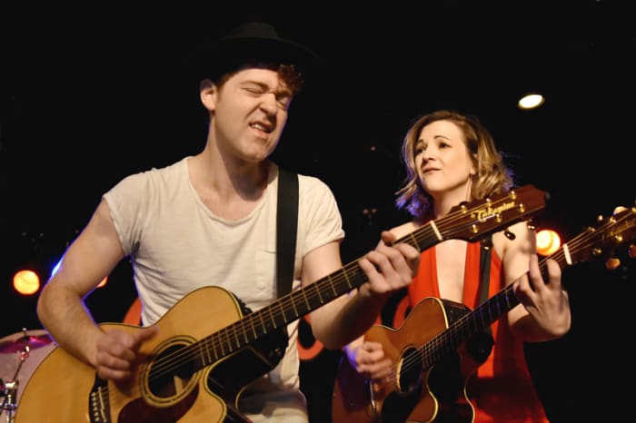Justin Davis and Sarah Zimmermann of Striking Matches in action at Antone’s on March 15. (Photo by Chris M. Junior)