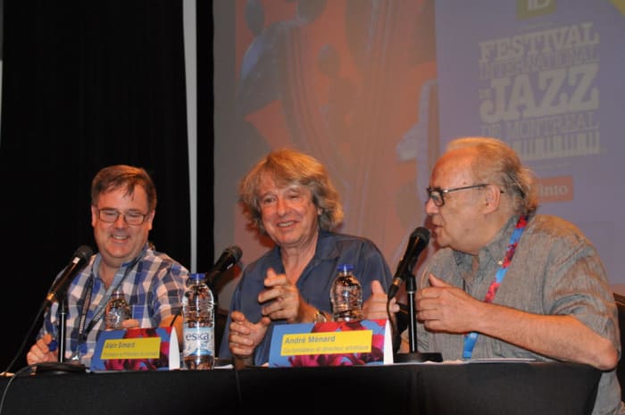 Press Conference with newly festival president, Jacques-André Dupont and festival founders, Alain Simard and André Ménard on July 6, 2019 - Salle Stevie-Wonder, Maison du Festival, Montréal - Photo by Alisa B. Cherry.