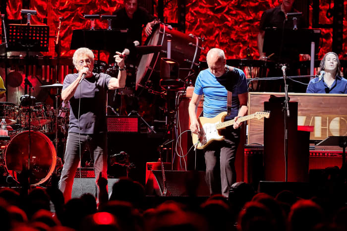 Roger Daltrey, 75, and Pete Townshend, 74, continue their music partnership that began in 1962 in a London-based band called The Detours. (Carl Scheffel/MSG Photos)