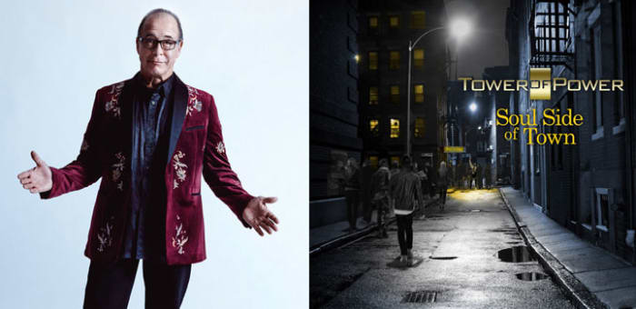 Tower of Power's founding member Emilio Castillo and the band's newest album. Images courtesy of Tower of Power.