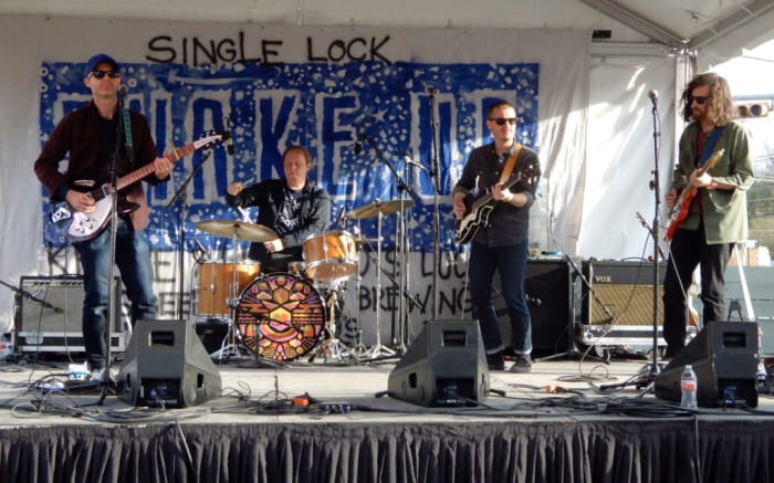 Left to right: Belle Adair's Matthew Green, Reed Watson, Hayden Crawford and Adam Morrow performing at the Single Lock Records day party. (Photo by Chris M. Junior)