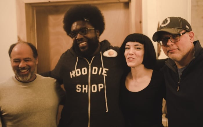 (L-R) Steve Greenberg, Questlove, Elise LeGrow and Michael Mangini (Courtesy of Elise LeGrow and Shore Fire Media)