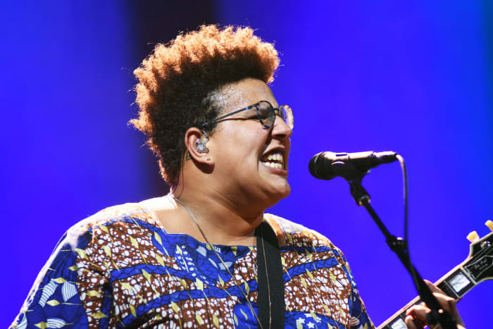 Alabama Shakes singer-guitarist Brittany Howard in action July 23 during the XPoNential Music Festival Presented by Subaru in Camden, N.J. (Photo by Chris M. Junior)