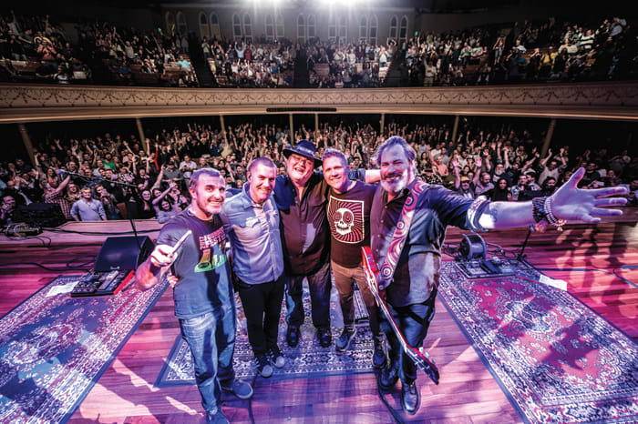 Blues Traveler (L-R): Brendan Hill, Tad Kinchla, John Popper, Ben Wilson and Chan Kinchla. Photo by Michael Weintrob/Courtesy of PR.