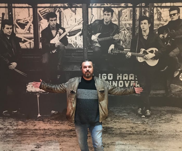 Roag Best, half-brother of The Beatles original drummer Pete Best, poses inside his Magical Beatles Museum in Liverpool. Iimage courtesy of Roag Best.