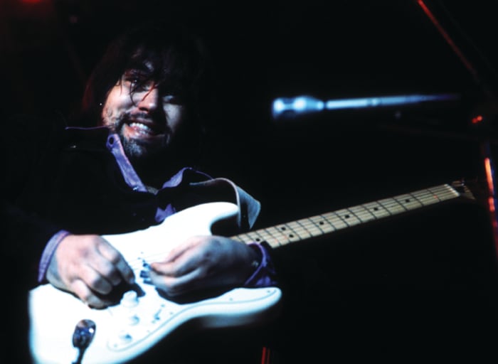 Singer and guitarist Lowell George of the rock and roll band "Little Feat" performs onstage in July 1974. (Photo by Brian McLaughlin/Michael Ochs Archives/Getty Images)