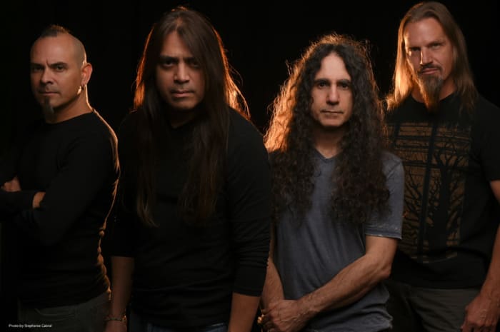 Fates Warning (L-R): Bassist Joey Vera, vocalist Ray Alder, guitarist Jim Matheos and drummer Bobby Jarzombek. (Inside Out publicity photo)