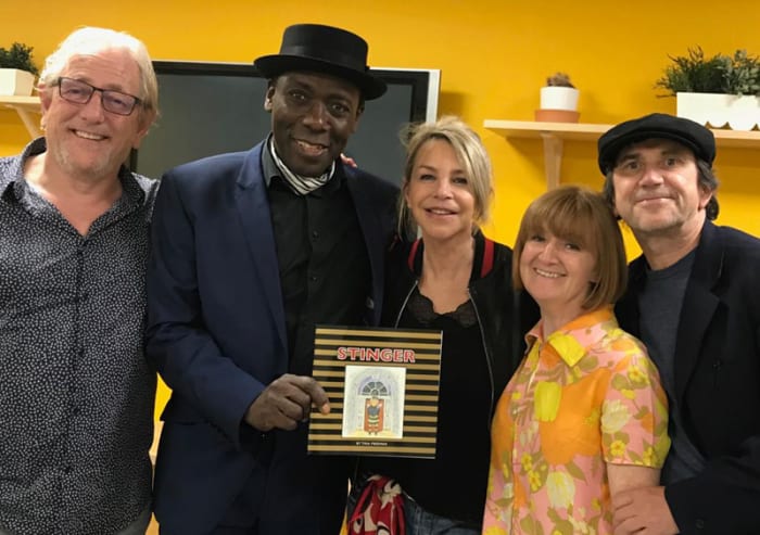 Stinger’s illustrator and writer, Tina Freeman, is pictured here second from right at a recent event in London that honored the 40th anniversary of the release of the Quadrophenia film. In addition to Freeman, also pictured here are Quadrophenia cast members (left to right) Mark Wingett, Trevor Laird, Leslie Ash and Phil Daniels. (Photo by Nicky Weller)