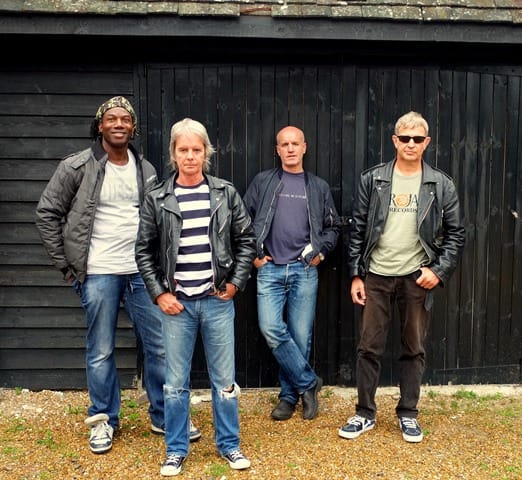 The Vapors’ lineup for their shows this year is (left to right) Michael Bowes (drums), Dave Fenton (lead vocals and guitar), Edward Bazalgette (lead guitar) and Steve Smith (bass and vocals).